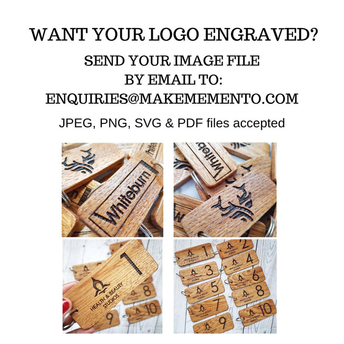 Custom Engraved Logo Keyring I Round Wooden Keyring I Personalised Business Keychain I Luxury Business Branded Fob