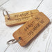 Engraved Coordinates Keyring I Wooden Anniversary Gift