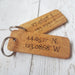 Engraved Coordinates Keyring I Wooden Anniversary Gift