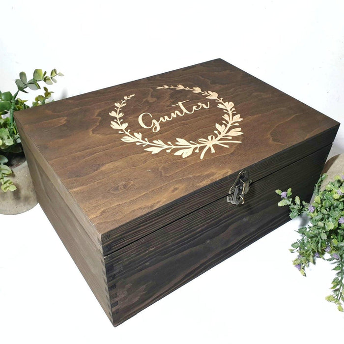 Engraved Family Memory Box I Wooden Photo Papers Large A4 Storage Box - 6 Sizes Small to XLarge