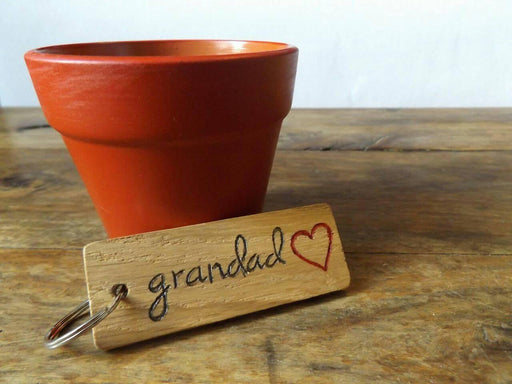 Engraved Grandad Heart Keyring