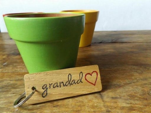 Engraved Grandad Heart Keyring
