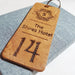 Engraved Hotel Room Number Wooden Keyring I Logo Keychain
