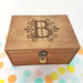 Engraved Monogram Floral Keepsake Box I Personalised Wedding Logo Box