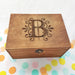 Engraved Monogram Floral Keepsake Box I Personalised Wedding Logo Box