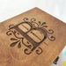 Engraved Monogram Floral Keepsake Box I Personalised Wedding Logo Box