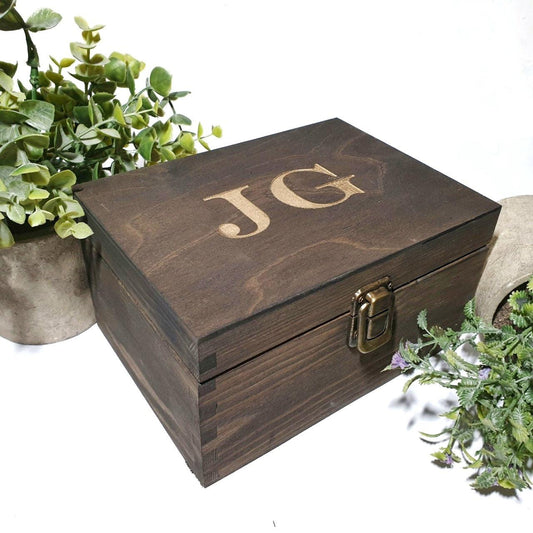 Engraved Monogram Keepsake Box for Husband I Boyfriend Birthday Gift