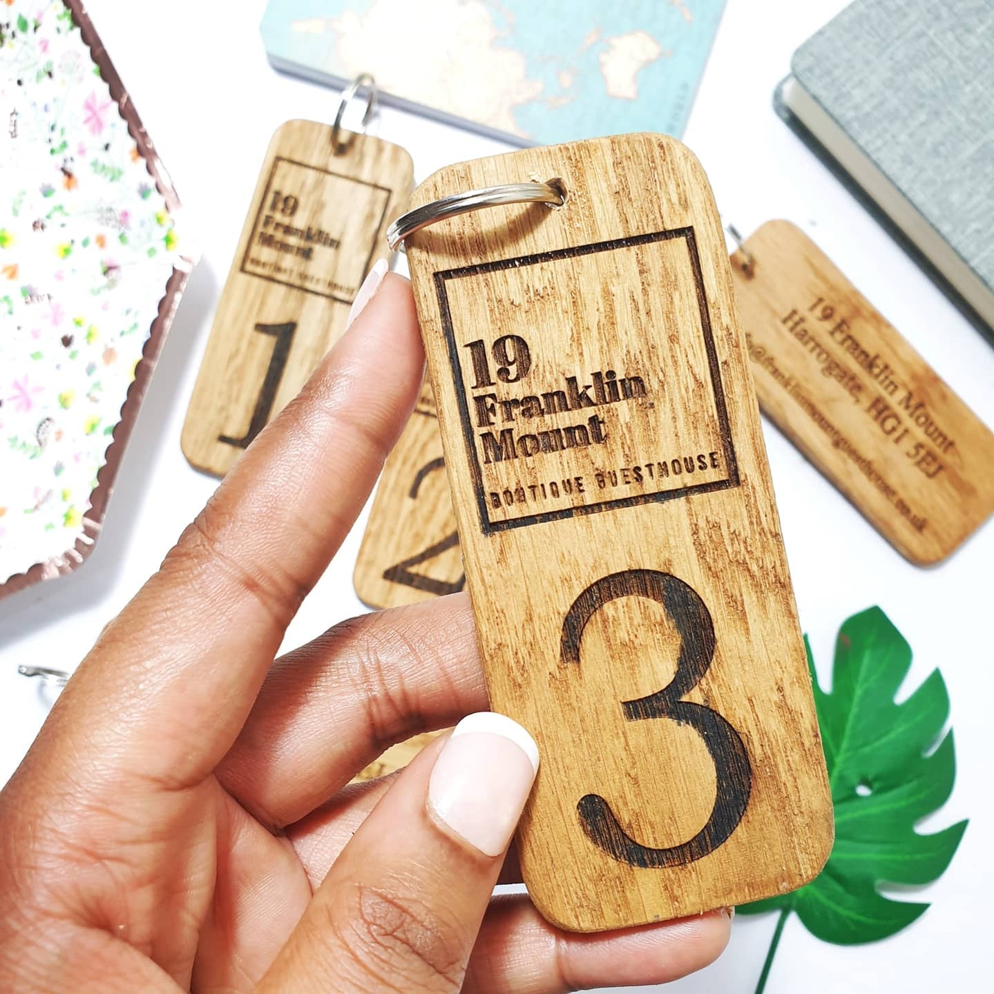 Oak wood keyrings I Personalised Keyring I Make Memento