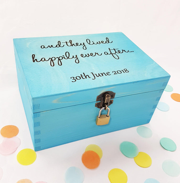 Engraved Wedding Anniversary Box I Wood Fairytale Gift