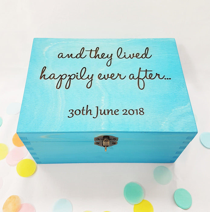 Engraved Wedding Anniversary Box I Wood Fairytale Gift
