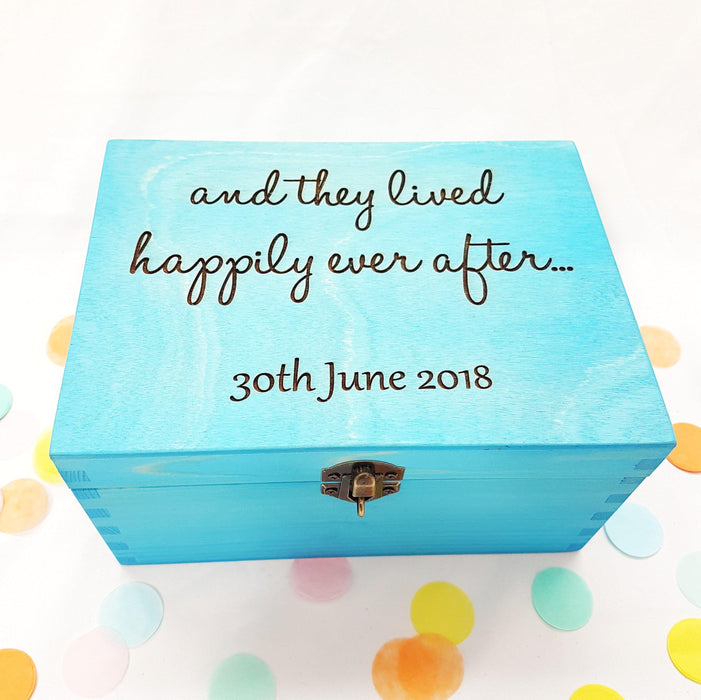 Engraved Wedding Anniversary Box I Wood Fairytale Gift