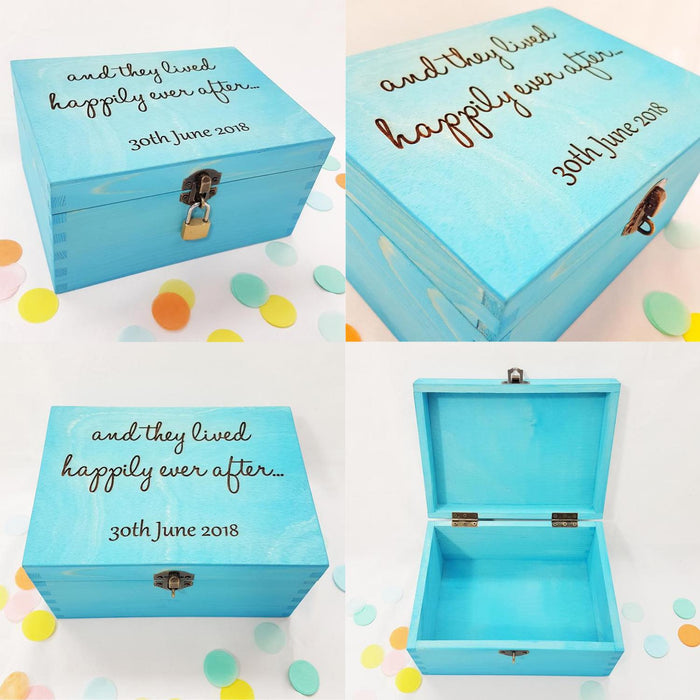 Engraved Wedding Anniversary Box I Wood Fairytale Gift