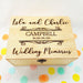 Engraved Wedding Keepsake Box I Lockable Bride Groom Box