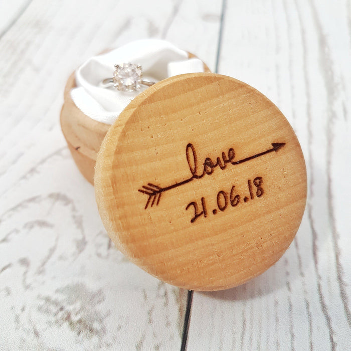 Engraved Wedding Ring Box I Anniversary Wooden Gift Box