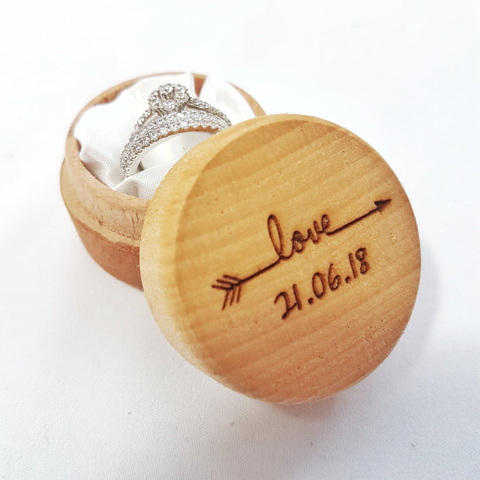 Engraved Wedding Ring Box I Anniversary Wooden Gift Box