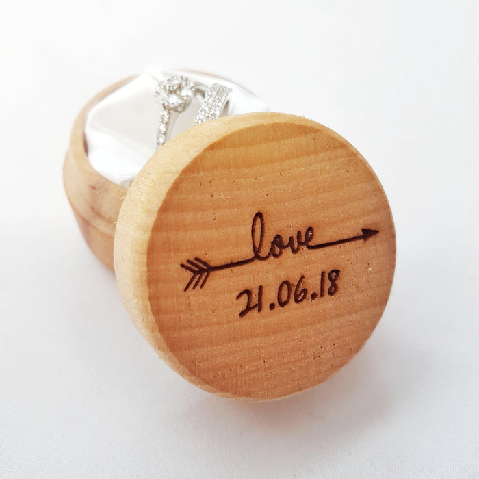 Engraved Wedding Ring Box I Anniversary Wooden Gift Box