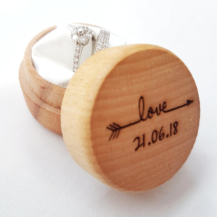 Engraved Wedding Ring Box I Anniversary Wooden Gift Box