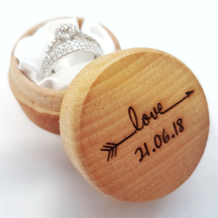 Engraved Wedding Ring Box I Anniversary Wooden Gift Box