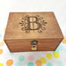Engraved Wooden Box I Personalised Floral Monogram Box I Christmas Eve Gift Box I Birthday Present Idea