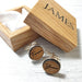 Engraved Wooden Cufflinks I Yours Forever 5th Anniversary Gift For Him