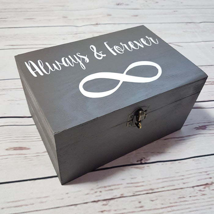 Forever and Always Infinity Symbol Wooden Box I Wedding Gift