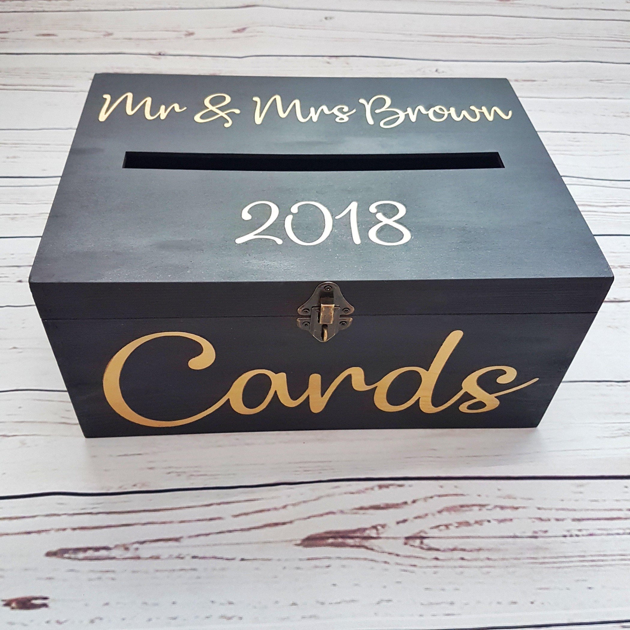Gold and Black Wedding Card Box I Make Memento
