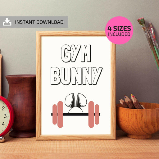 Gym Bunny Printable Poster