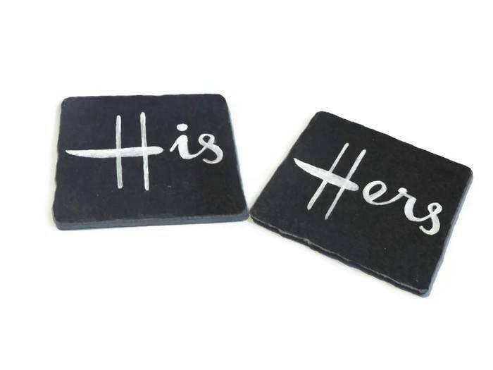 His & Hers Slate Coaster Set