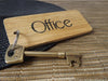 Large Oak Wood Office Keyring