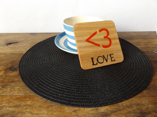 Love emoticon coaster