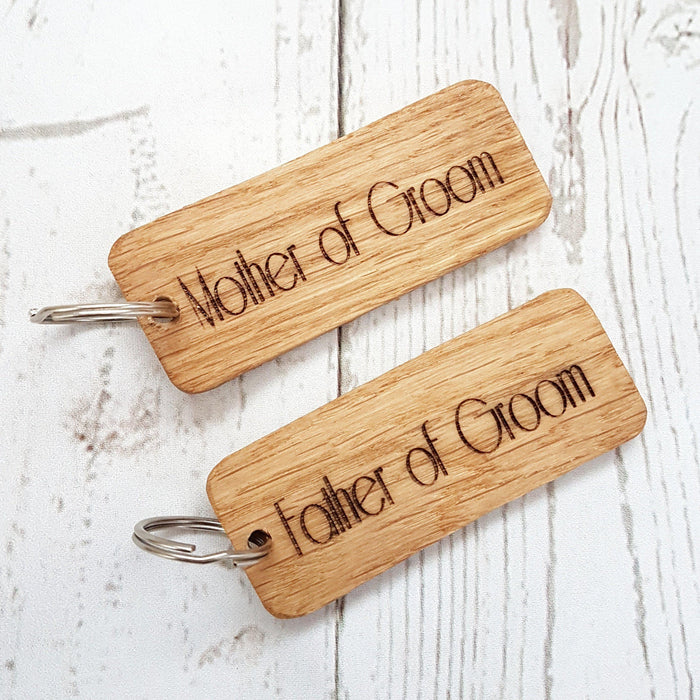 Mother & Father of Groom Keyrings I Wedding In-Law Gift