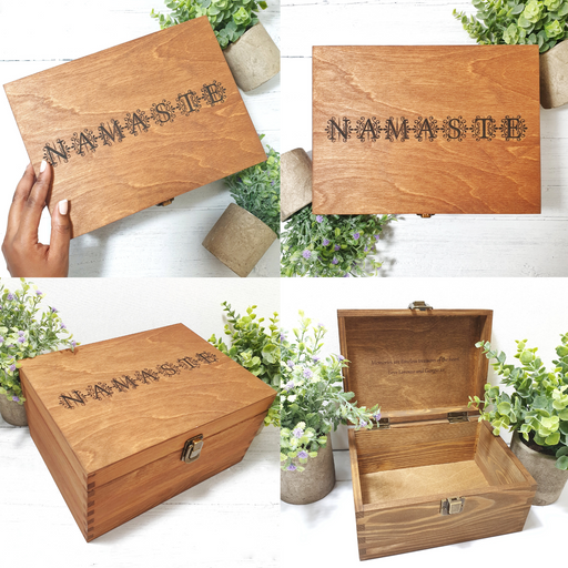 Namaste Keepsake Box I Floral Wooden Memory Box I Spiritual Peace Gift