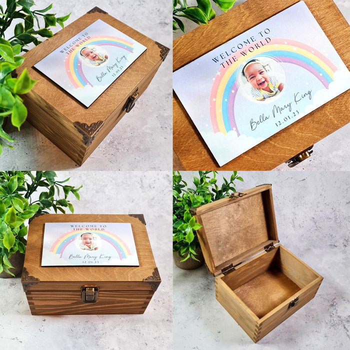 Newborn Baby Gift - Baby Memory Box - Personalised Gift for Baby Girl Baby Boy - New Parents Gift