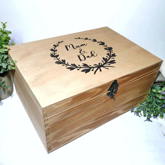 Parents Anniversary Gift I Mum & Dad Wedding Memories Keepsake Box