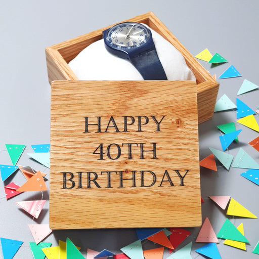 Personalised 40th Birthday Watch Box I Birthday Gift for Him