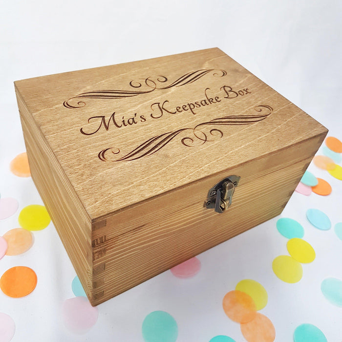 Personalised 50th Birthday Keepsake Box I Engraved Gift for Him Her