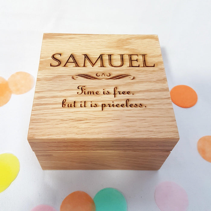 Personalised 5th Anniversary Watch Box I Wooden Wedding Gift For Him