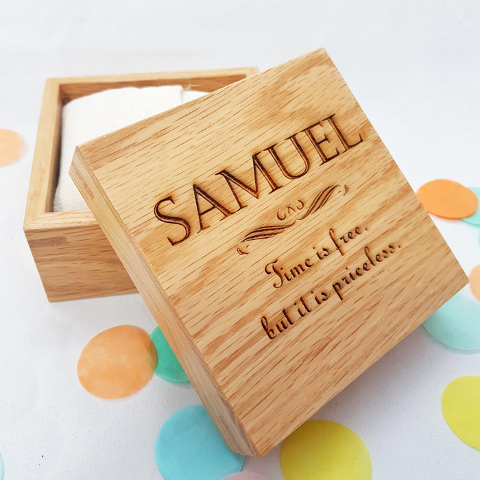 Personalised 5th Anniversary Watch Box I Wooden Wedding Gift For Him