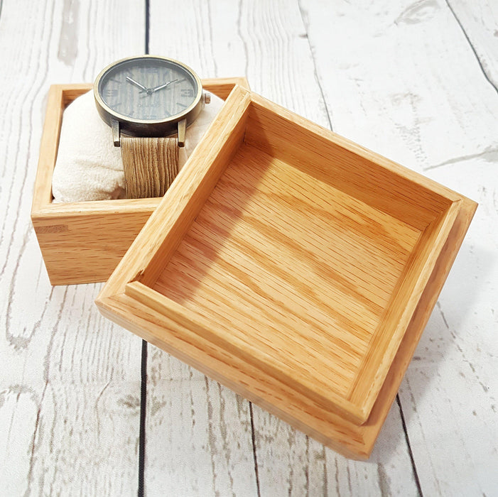 Personalised 5th Anniversary Watch Box I Wooden Wedding Gift For Him