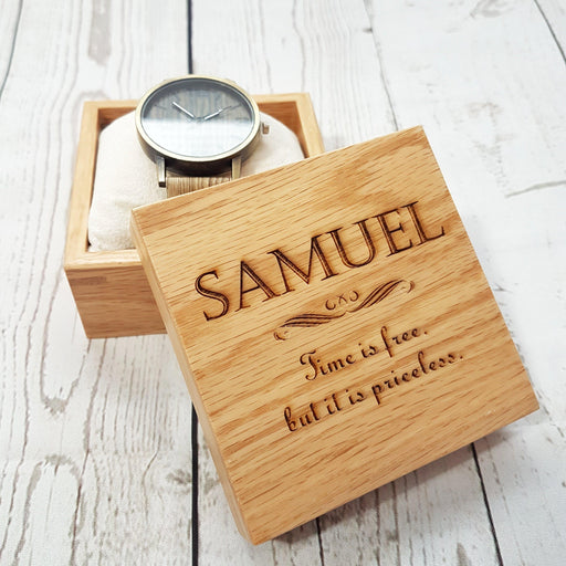 Personalised 5th Anniversary Watch Box I Wooden Wedding Gift For Him Make Memento