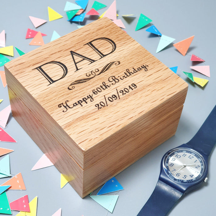 Personalised 60th Birthday Watch Box Gift for Him I Gift for Dad
