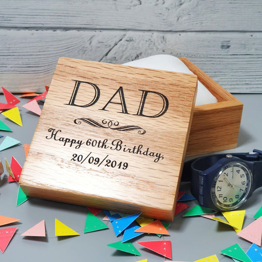 Personalised 60th Birthday Watch Box Gift for Him I Gift for Dad