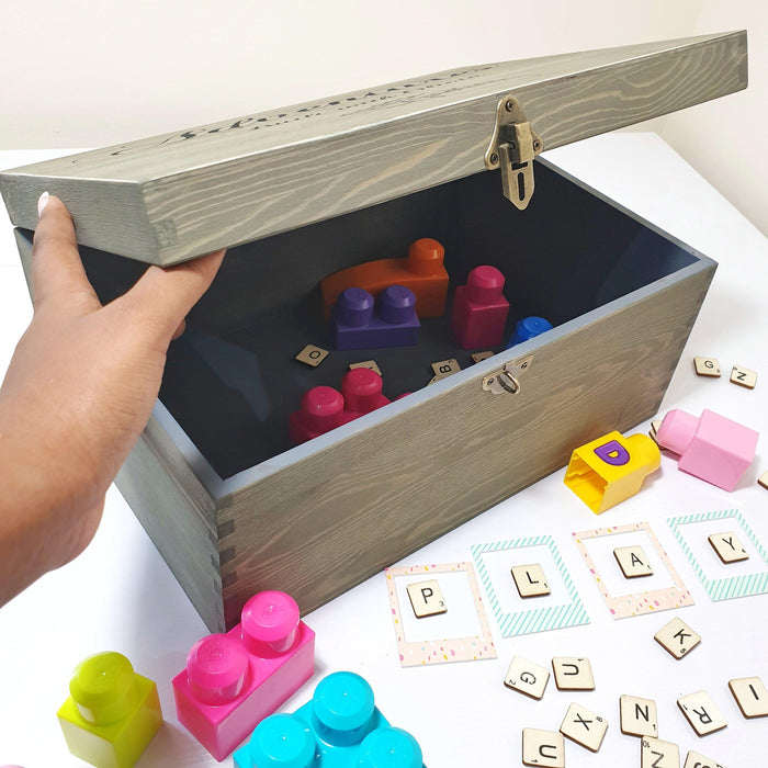 Personalised Childrens Keepsake Toy Box I 1st Birthday Gift Play Box