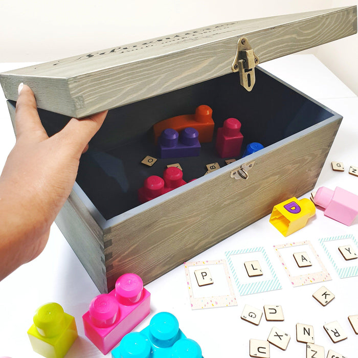 Personalised Childrens Keepsake Toy Box I 1st Birthday Gift Play Box