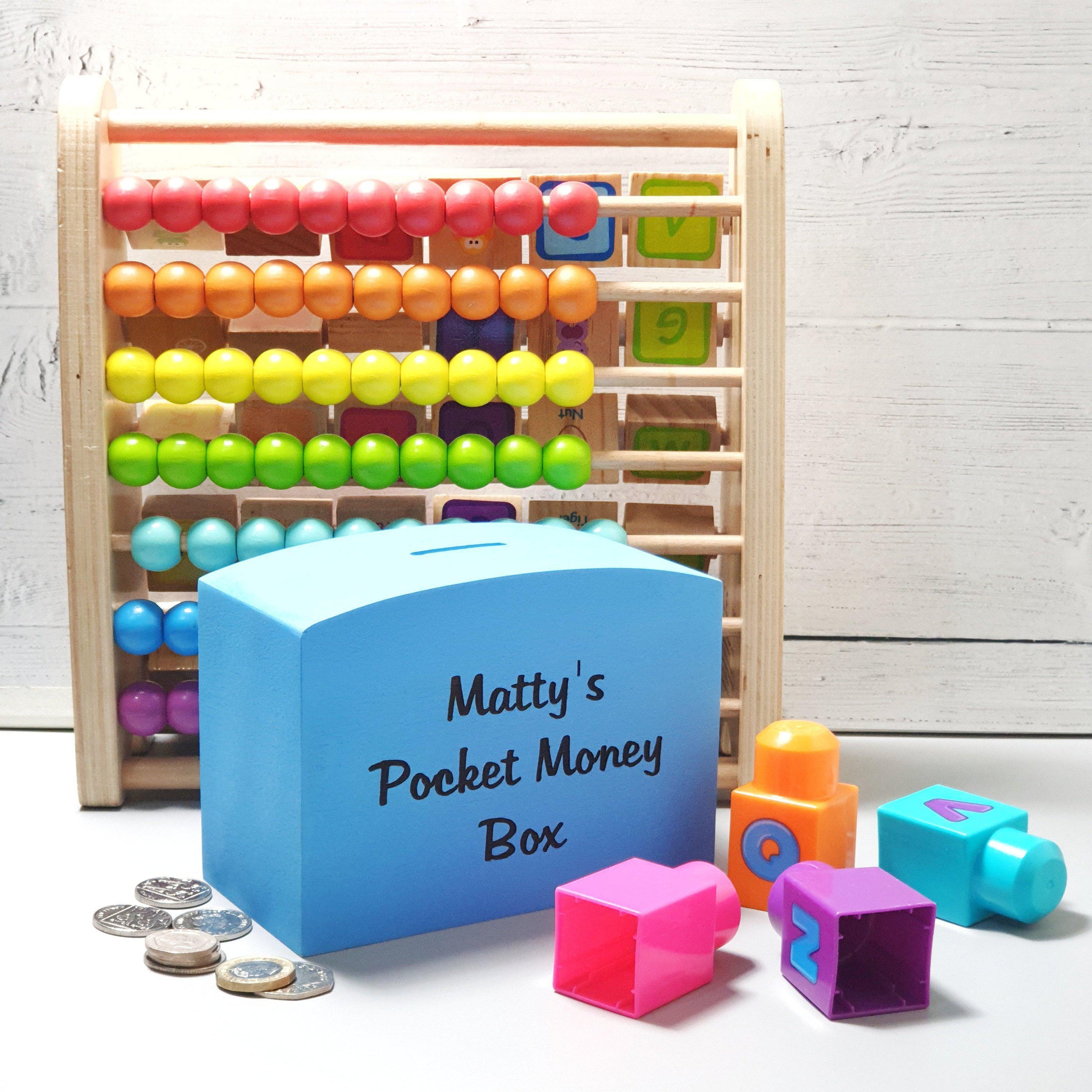 Personalised Colourful Wooden Children's Money Box I Make Memento