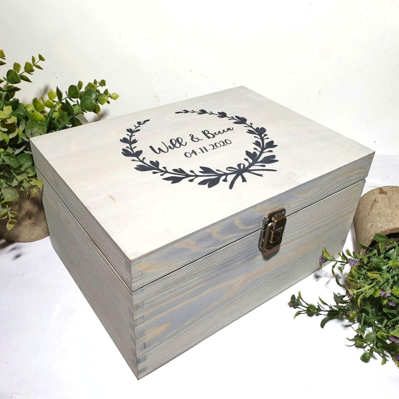 Personalised Couples Gift I His and Hers Engraved Wooden Keepsake Box