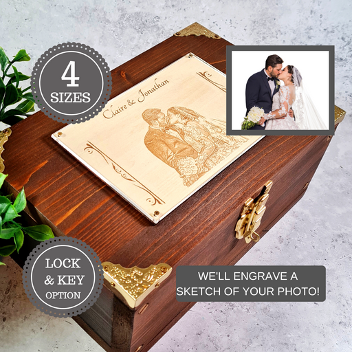 Personalised Couples Photo Keepsake Box - Wedding Anniversary Photo Memory Box