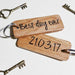 Personalised Date Anniversary Keyring Set I Wooden Couples Gift