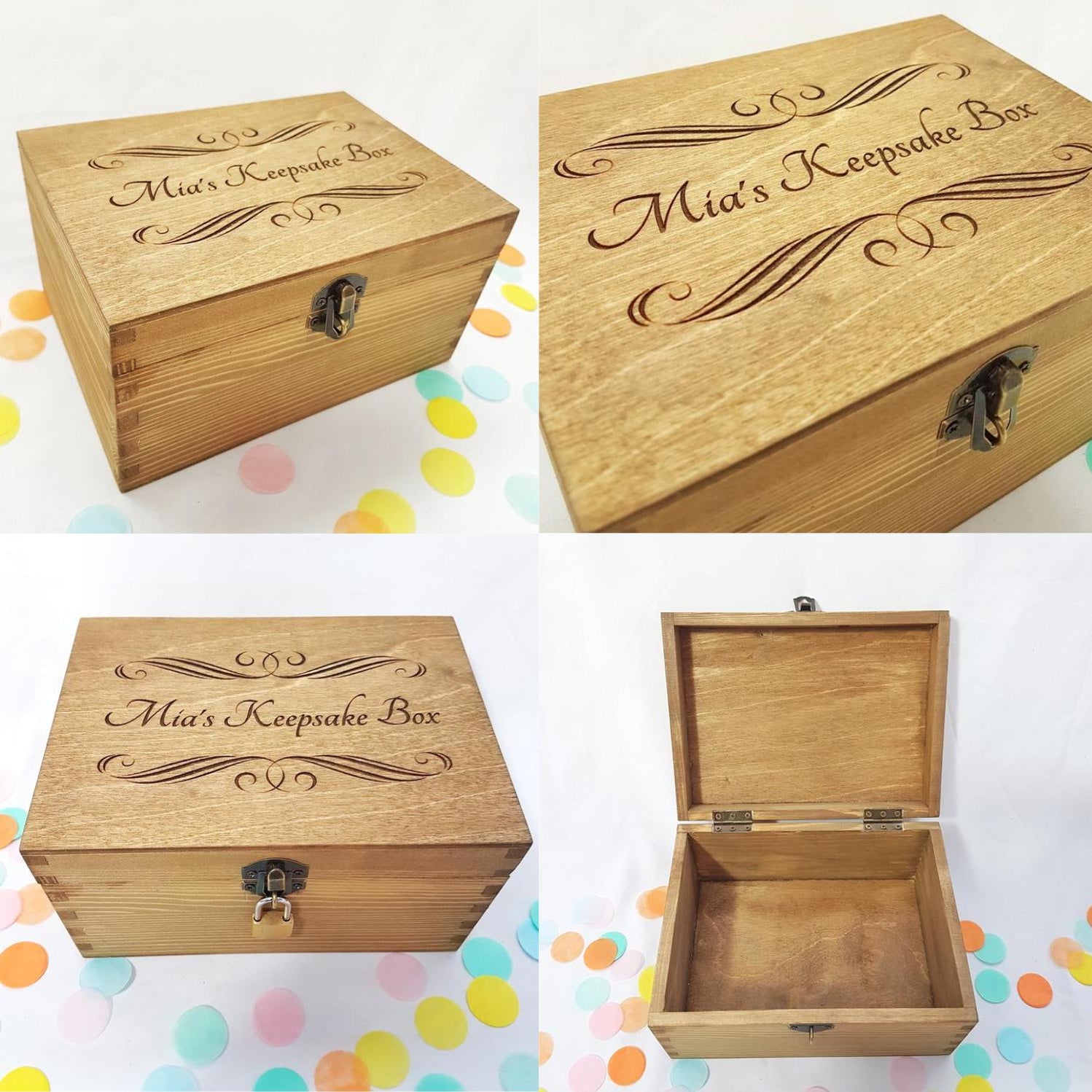 Personalised Engraved Wood Box I Make Memento