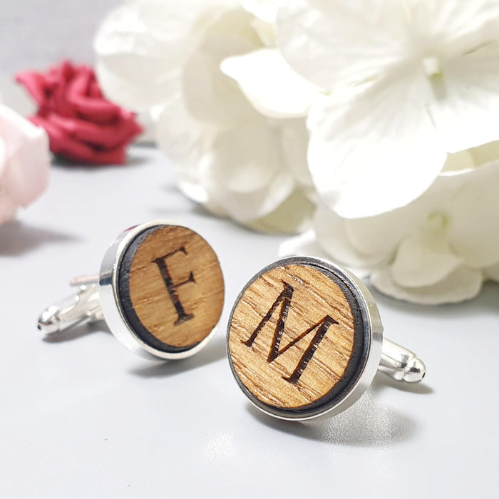Personalised Engraved Wood Cufflinks I 18th 21st Birthday Gift For Him